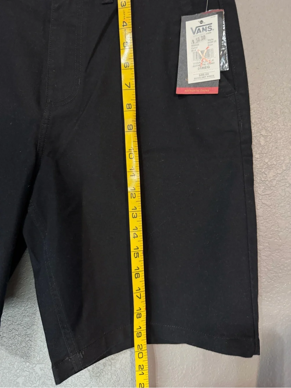 Vans Black Flat Front Men's Shorts